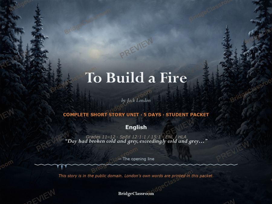 To Build a Fire unit cover